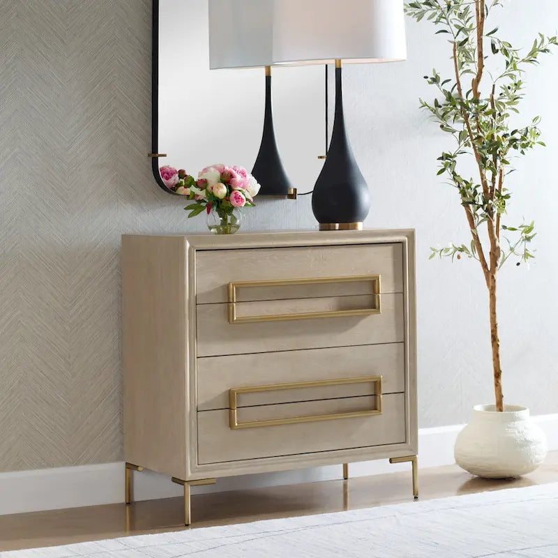 Commode d'appoint en bois à 4 tiroirs