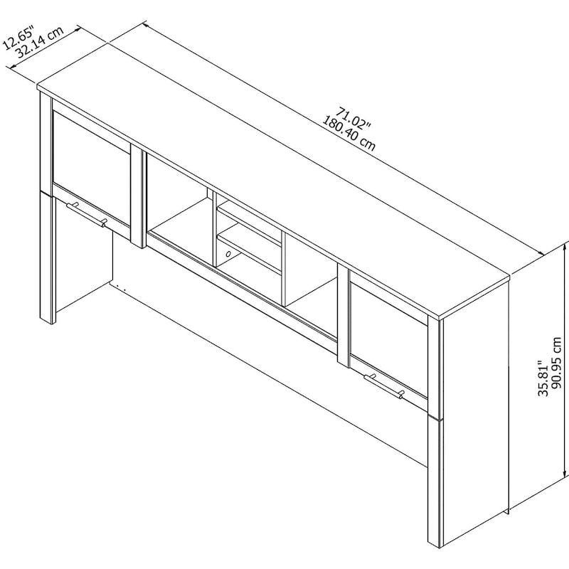 Hutch de 72 po pour bureau en L