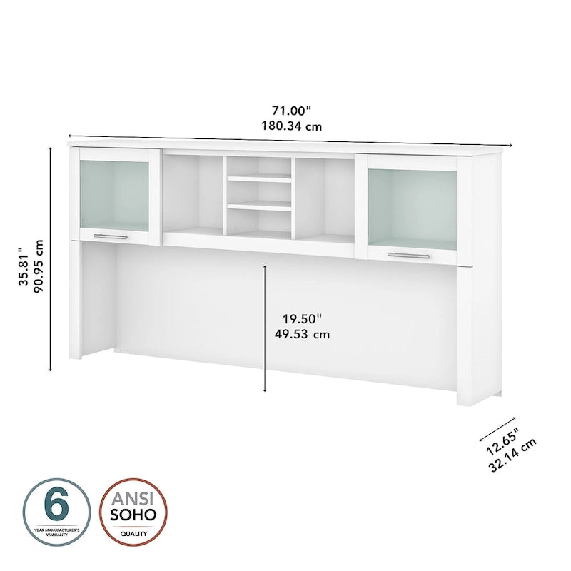 Hutch de 72 po pour bureau en L