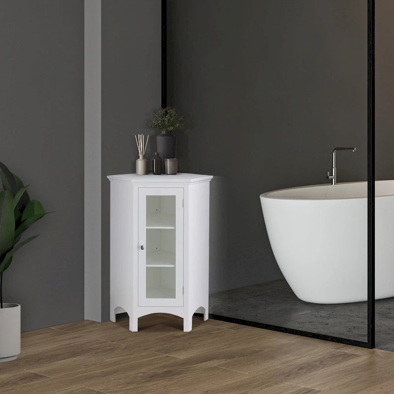 Meuble d'appoint d'angle sur pied – 17L x 24.75W x 32H