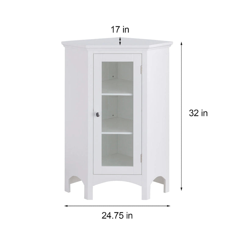 Meuble d'appoint d'angle sur pied – 17L x 24.75W x 32H