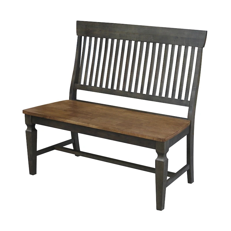 Banc à lattes en bois massif