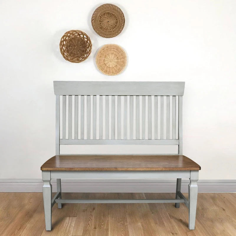 Banc à lattes en bois massif
