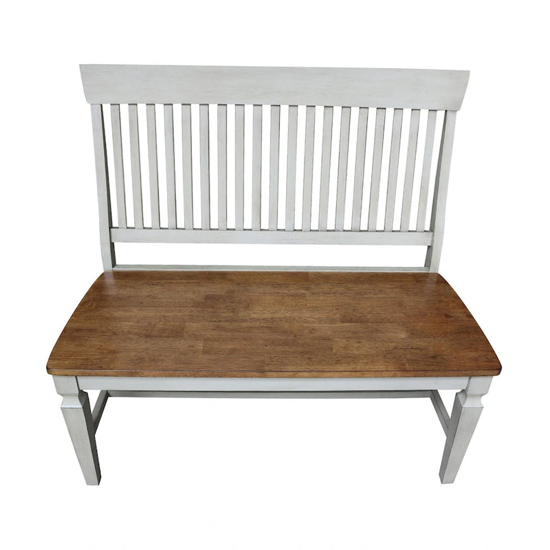 Banc à lattes en bois massif