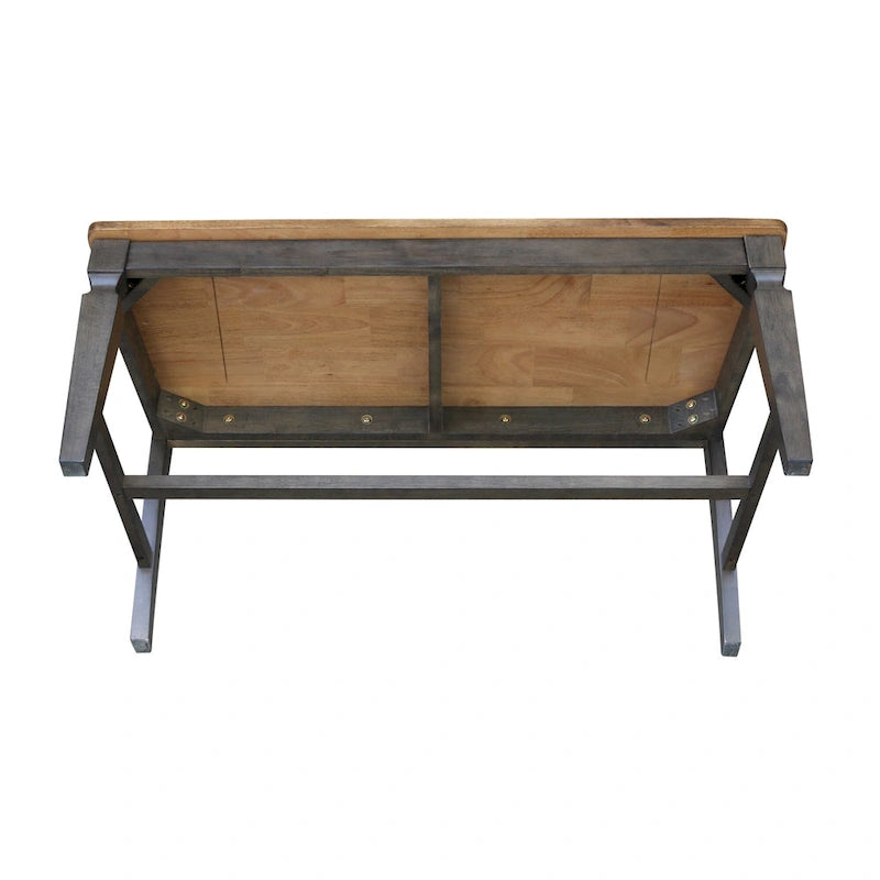 Banc à lattes en bois massif