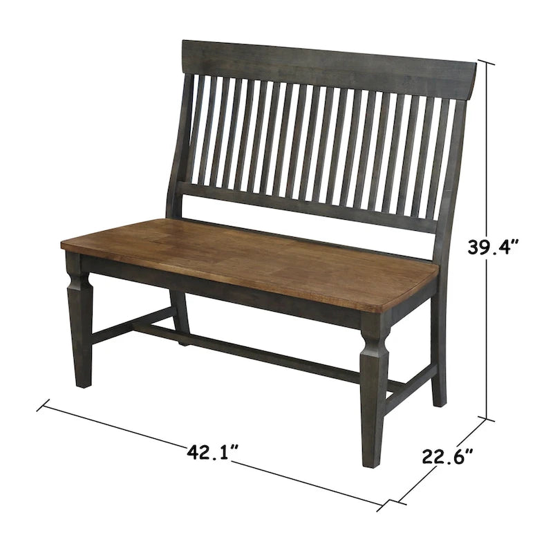 Banc à lattes en bois massif