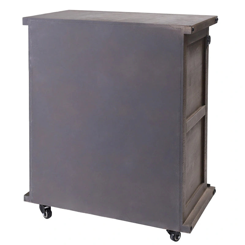 Cabinet d'appoint 3 tiroirs et porte gris bois flotté