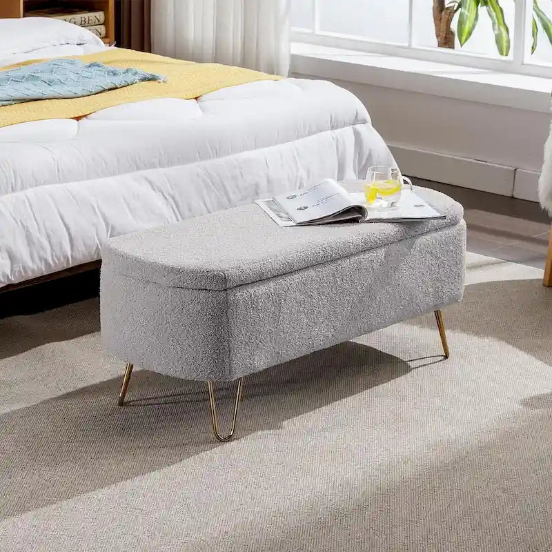 Banc ottoman de rangement de 51 pouces