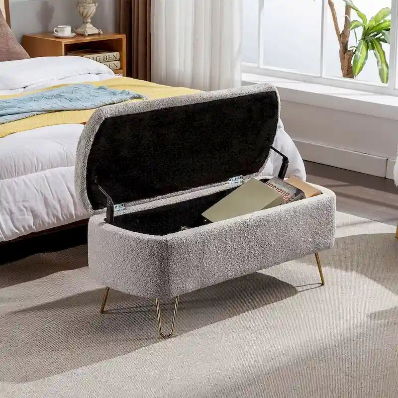Banc ottoman de rangement de 51 pouces