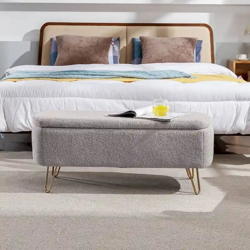 Banc ottoman de rangement de 51 pouces