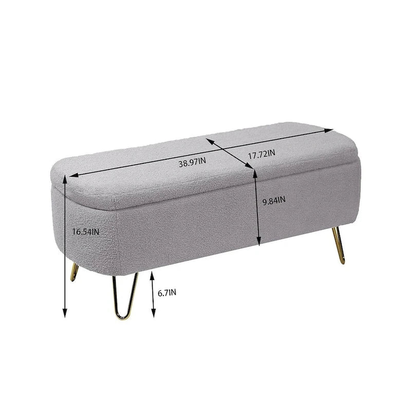 Banc ottoman de rangement de 51 pouces