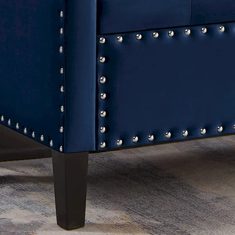 Banc de rangement capitonné avec rangement, Banc de rangement rembourré avec clous décoratifs, Tabouret de bout de lit