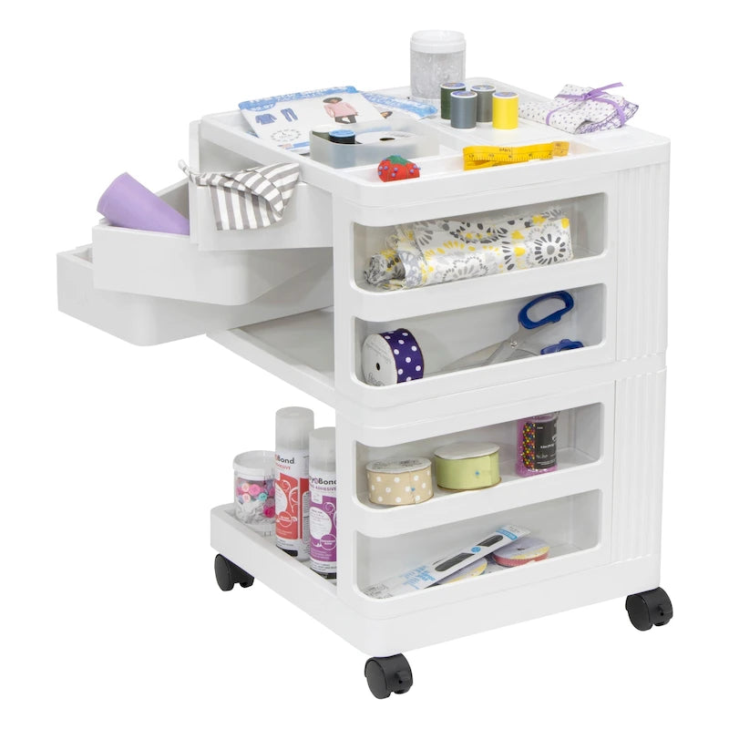 Organisateur de rangement mobile rotatif 4 faces – 18 L x 18 P x 26 H