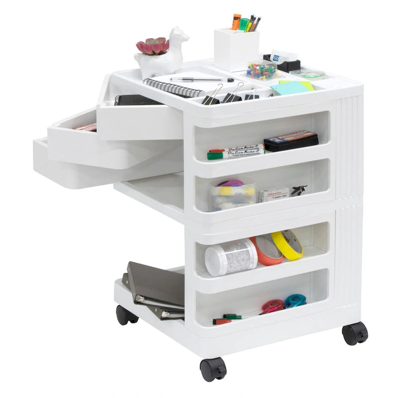 Organisateur de rangement mobile rotatif 4 faces – 18 L x 18 P x 26 H