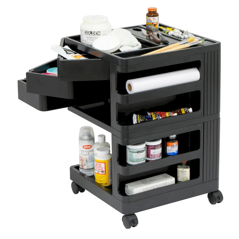 Organisateur de rangement mobile rotatif 4 faces – 18 L x 18 P x 26 H