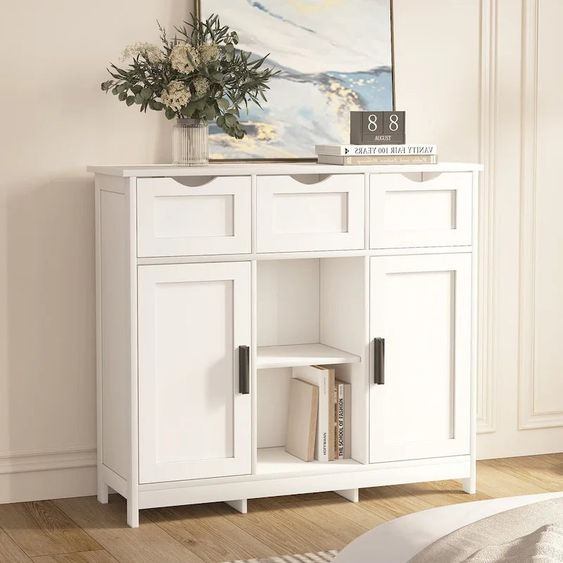 Buffet commode 3 tiroirs de 89,9 cm de large