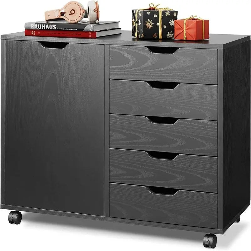 Commode en bois à 5 tiroirs - 15.8P x 30.8L x 25.5H