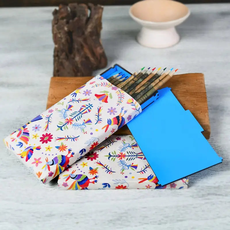 Crayons de couleur faits à la main en papier recyclé (Lot de 12)
