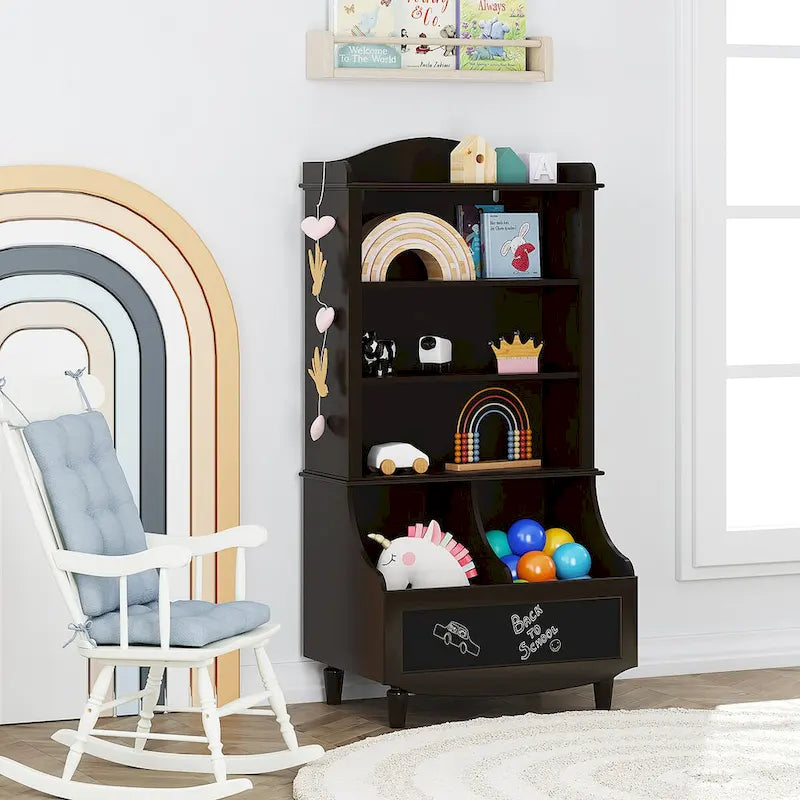 Bibliothèque et rangement de jouets pour enfants Bibliothèque ouverte et armoire de rangement de jouets