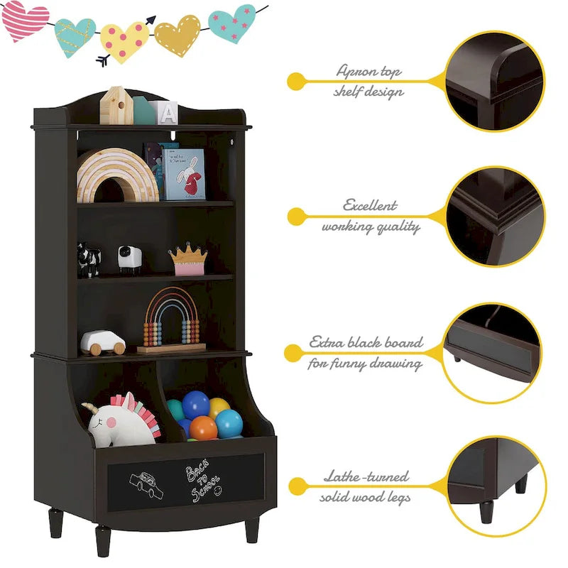 Bibliothèque et rangement de jouets pour enfants Bibliothèque ouverte et armoire de rangement de jouets