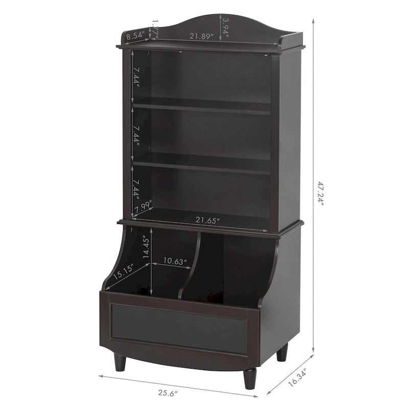Bibliothèque et rangement de jouets pour enfants Bibliothèque ouverte et armoire de rangement de jouets