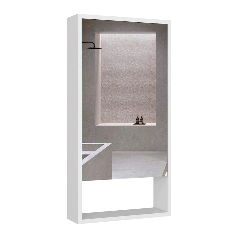 Armoire à pharmacie, une étagère extérieure, finition blanche, de haute qualité et durable