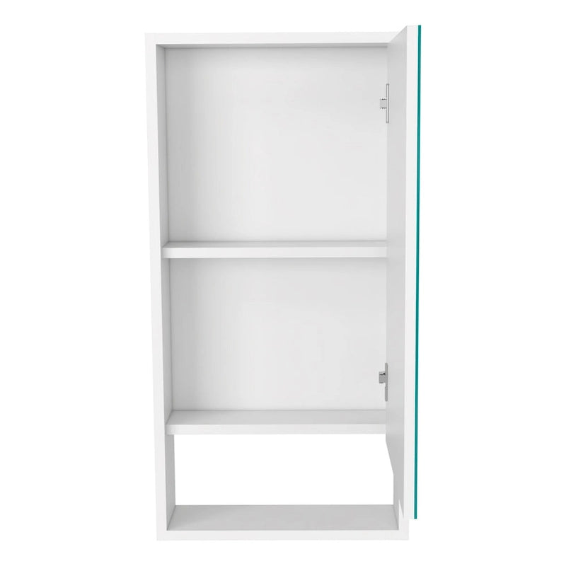 Armoire à pharmacie, une étagère extérieure, finition blanche, de haute qualité et durable