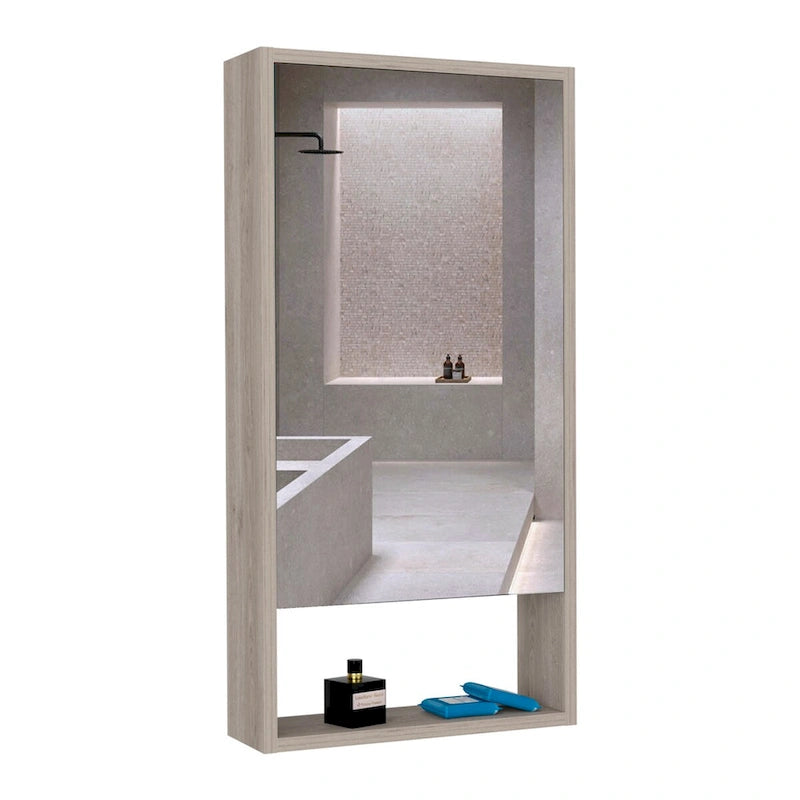Armoire à pharmacie, une étagère extérieure, finition blanche, de haute qualité et durable