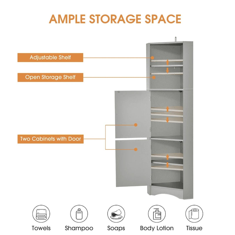 Meuble d'angle de salle de bain autoportant