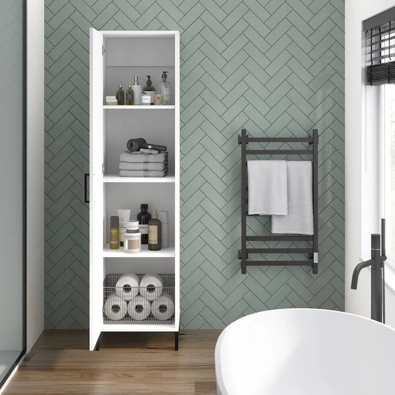 Meuble de rangement étroit pour salle de bain