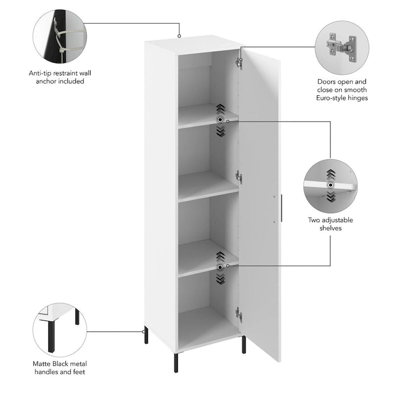 Meuble de rangement étroit pour salle de bain