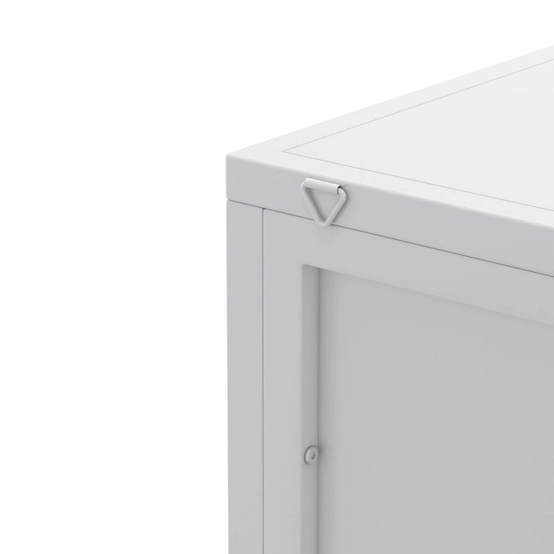 Meuble d'angle 22,25 pour salle de bain, salon et chambre à coucher, trois niveaux avec portes en verre trempé et étagères de rangement
