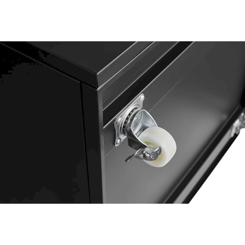 Meuble de bureau Armoire de photocopieur noire 2 portes meuble de photocopieur en acier support d'imprimante à tiroirs mobile