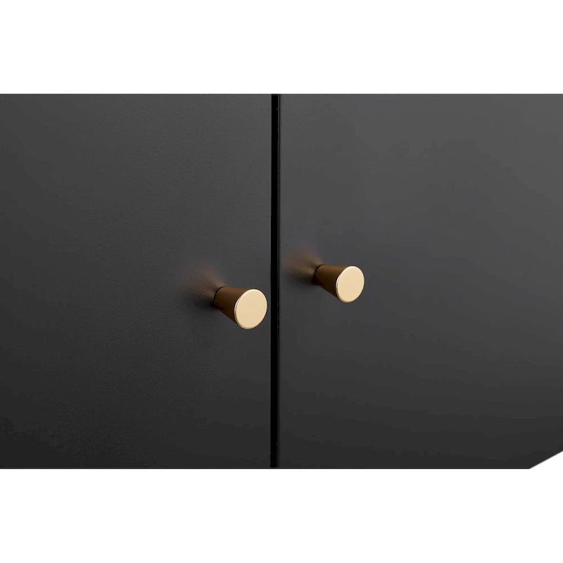 Meuble de bureau Armoire de photocopieur noire 2 portes meuble de photocopieur en acier support d'imprimante à tiroirs mobile