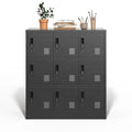 Casier de rangement à 9 portes pour employés, casiers métalliques pour bureau, salle de sport, école et maison avec fente pour carte (noir)